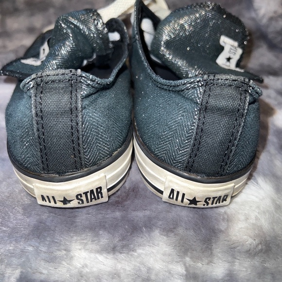 Converse All Star Mega Tongue Ox Shoes Sneakers Black Shimmer 632573F Sz 5 US - Picture 4 of 8